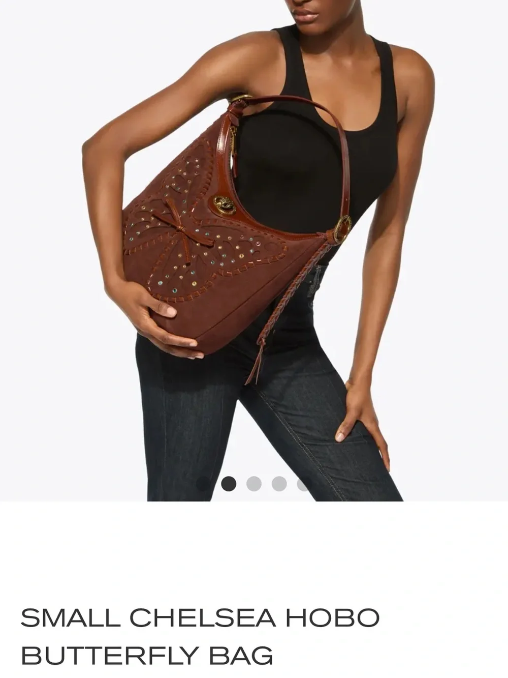 Kurt Geiger Small Chelsea Hobo Butterfly Bag - Brown